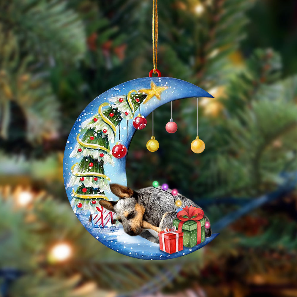 Heeler-Sleep On The Moon Christmas Two Sided Ornament