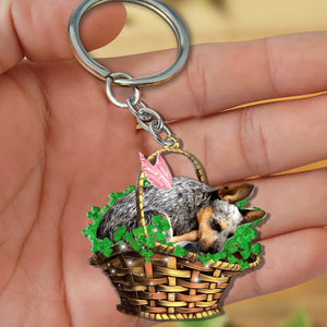 Heeler-Sleeping Lucky Fairy Flat Acrylic Keychain