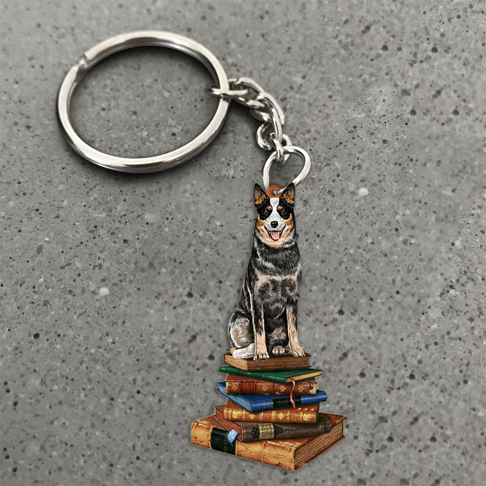 Heeler-Sit On The Book-Flat Acrylic Keychain