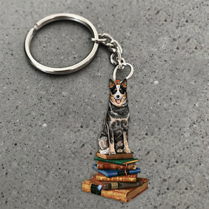 Heeler-Sit On The Book-Flat Acrylic Keychain