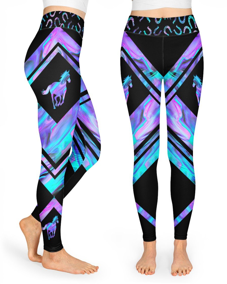 Horse Hologram Liquid High Waist Leggings