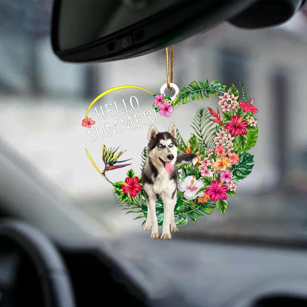 Husky-Hello Summer-Two Sided Ornament