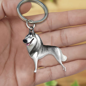 Husky-Look at me flat Acrylic Keychain