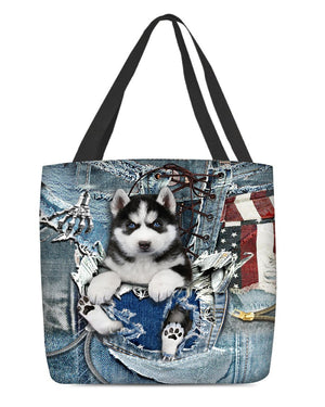 Husky-Ripped Jeans-Cloth Tote Bag