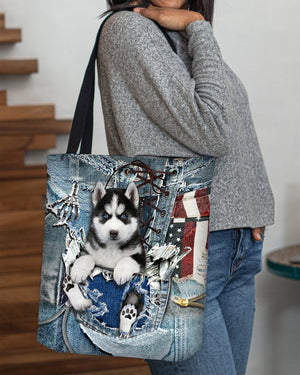 Husky-Ripped Jeans-Cloth Tote Bag