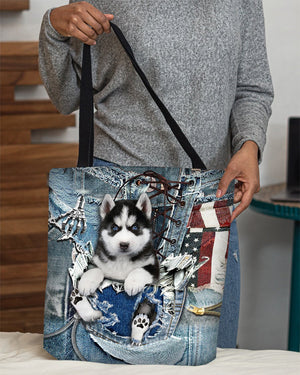 Husky-Ripped Jeans-Cloth Tote Bag