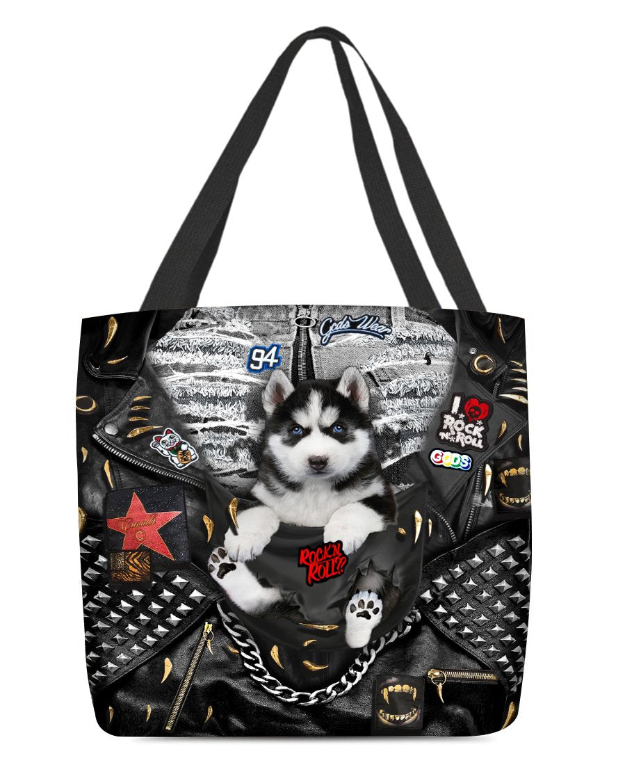 Husky-Rock Dog-Cloth Tote Bag