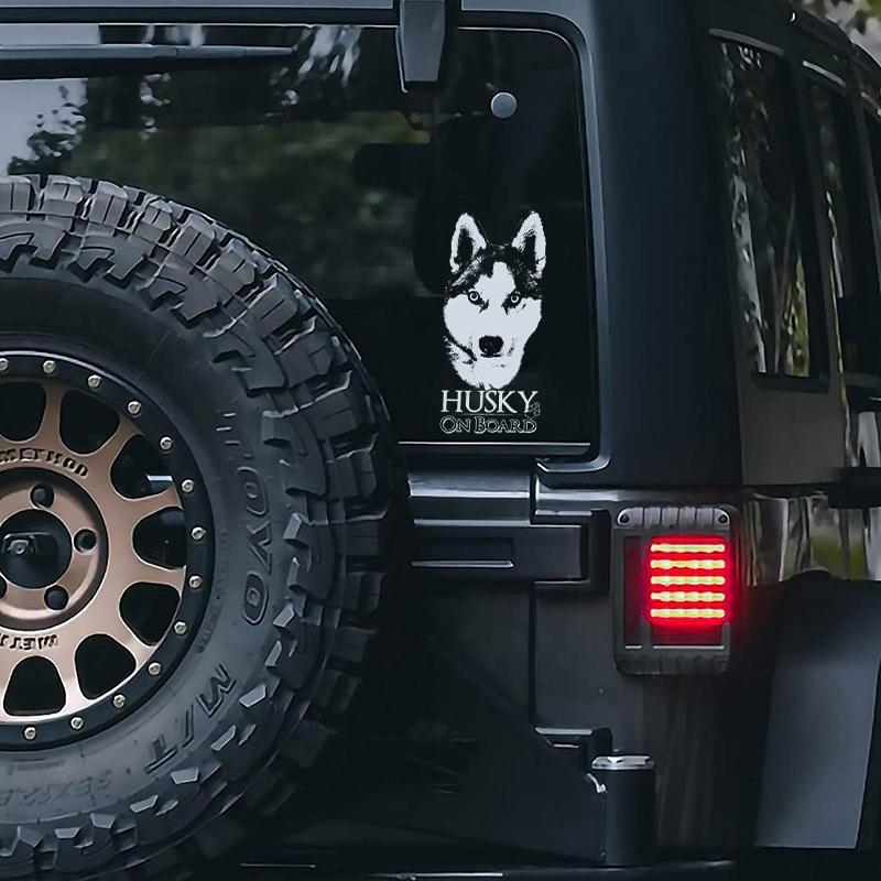 Husky1 on Board-Car Window Sticker-Dog Sign Decal