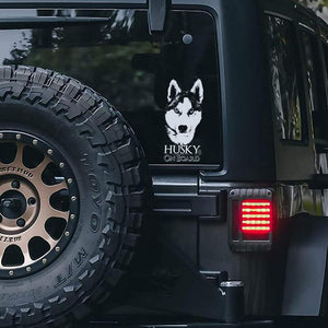 Husky1 on Board-Car Window Sticker-Dog Sign Decal