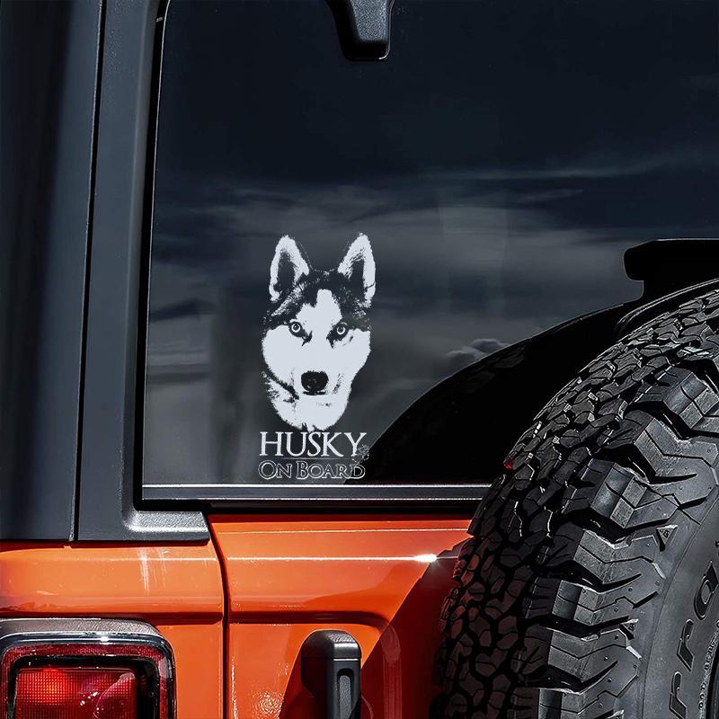 Husky1 on Board-Car Window Sticker-Dog Sign Decal