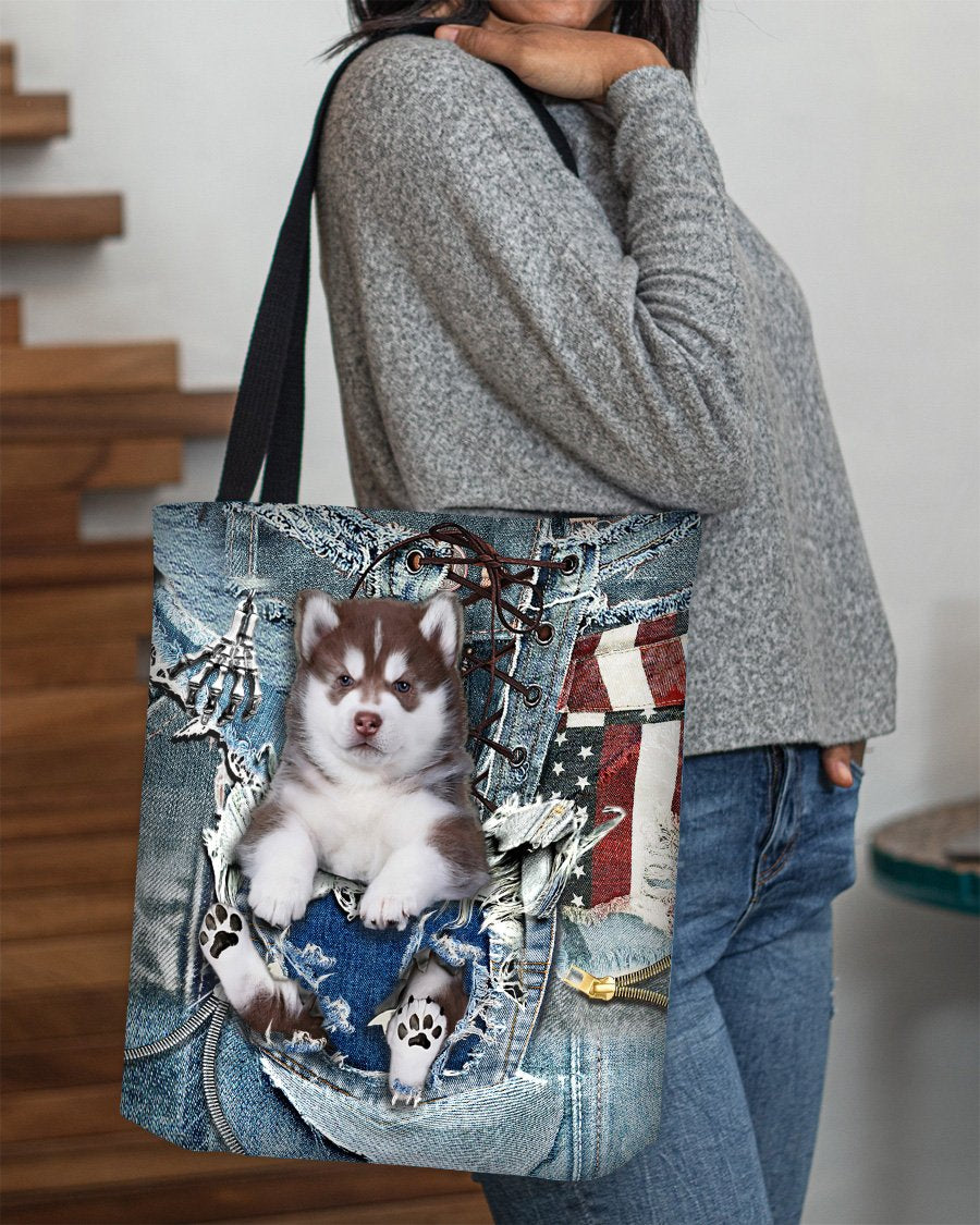 Husky2-Ripped Jeans-Cloth Tote Bag