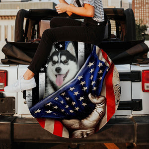Husky Inside American Flag Independence Day Spare Tire Cover