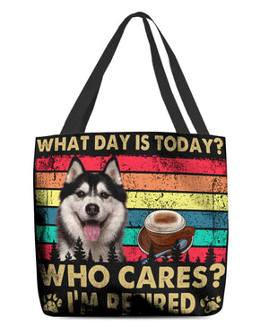 Husky Who Cares-Cloth Tote Bag