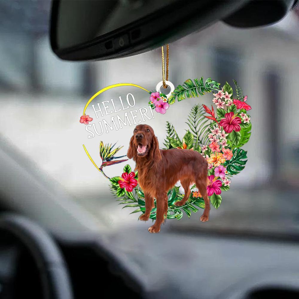 Irish Setter-Hello Summer-Two Sided Ornament