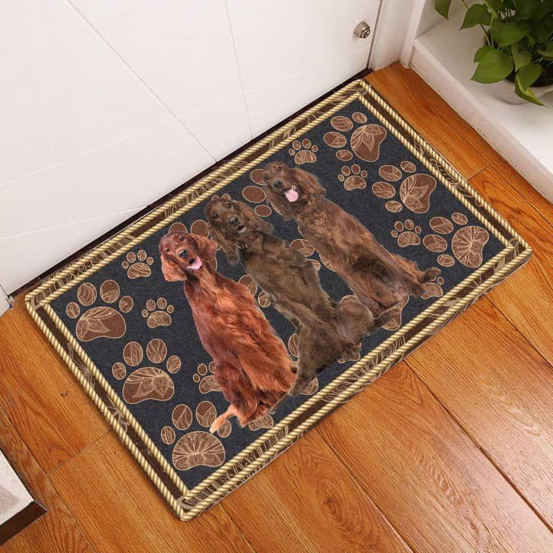 Irish Setter-Flower Paw Doormat