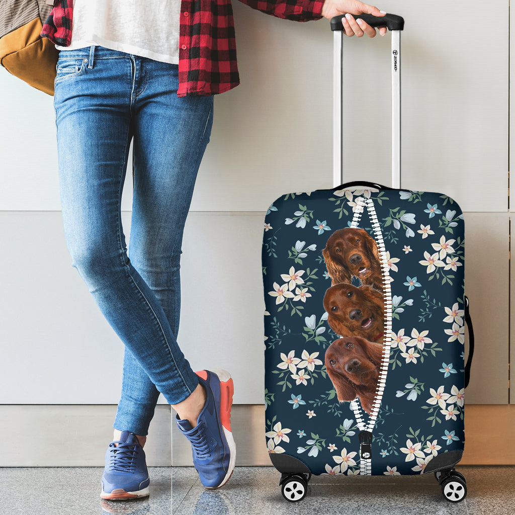 Irish Setter-Flowers-Luggage covers