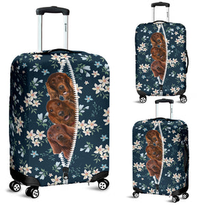 Irish Setter-Flowers-Luggage covers