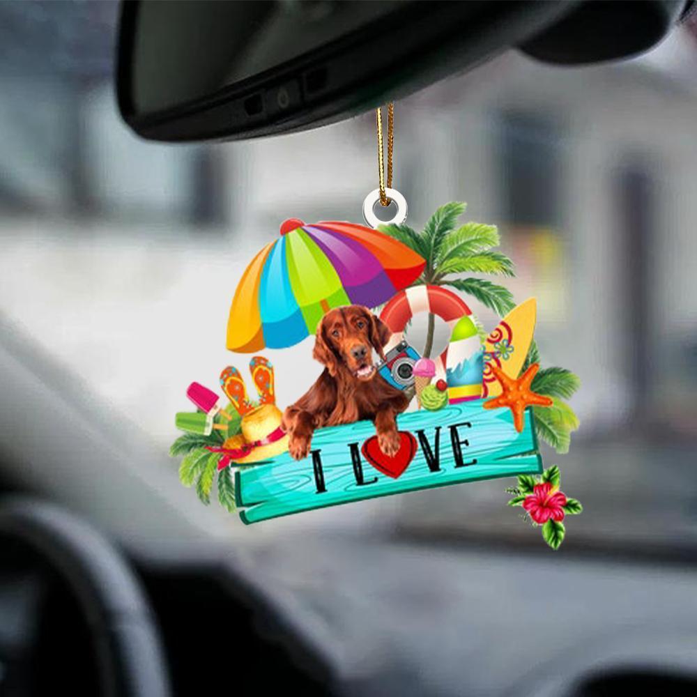 Irish Setter-I Love Summer-Two Sided Ornament