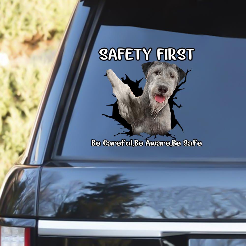 Irish Wolfhound Safety First Decal