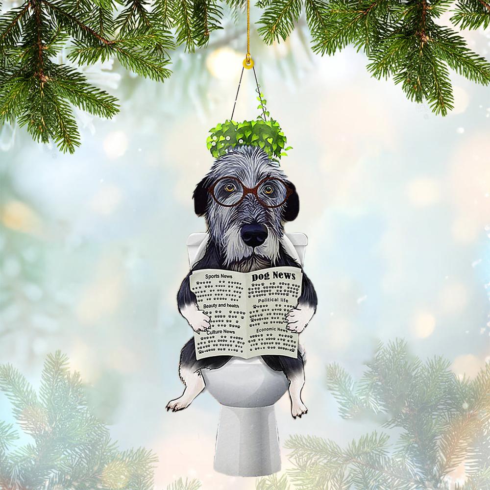 Irish Wolfhound Sitting On A Toilet-Two Sides Ornament