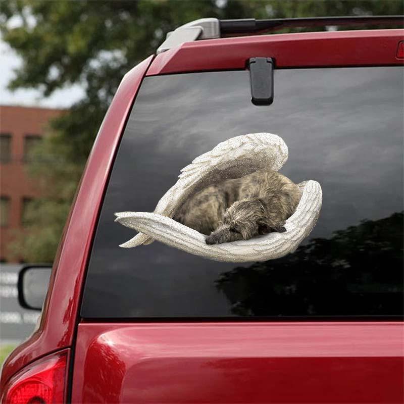 Irish wolfhound-sleeping angel CAR STICKER