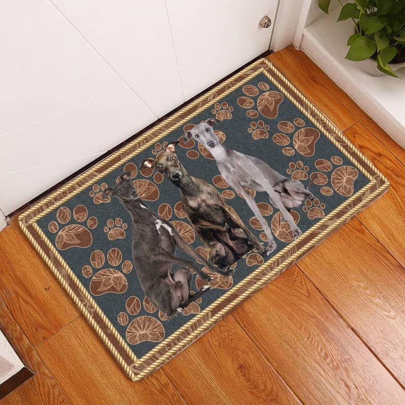 Italian Greyhound-Flower Paw Doormat