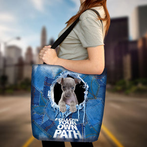 Italian Greyhound -Follow Your Own Path-Cloth Tote Bag