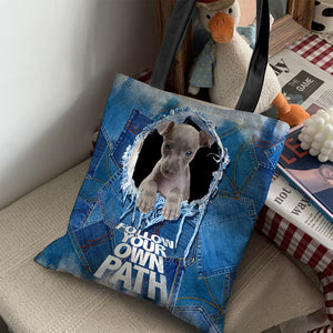 Italian Greyhound -Follow Your Own Path-Cloth Tote Bag