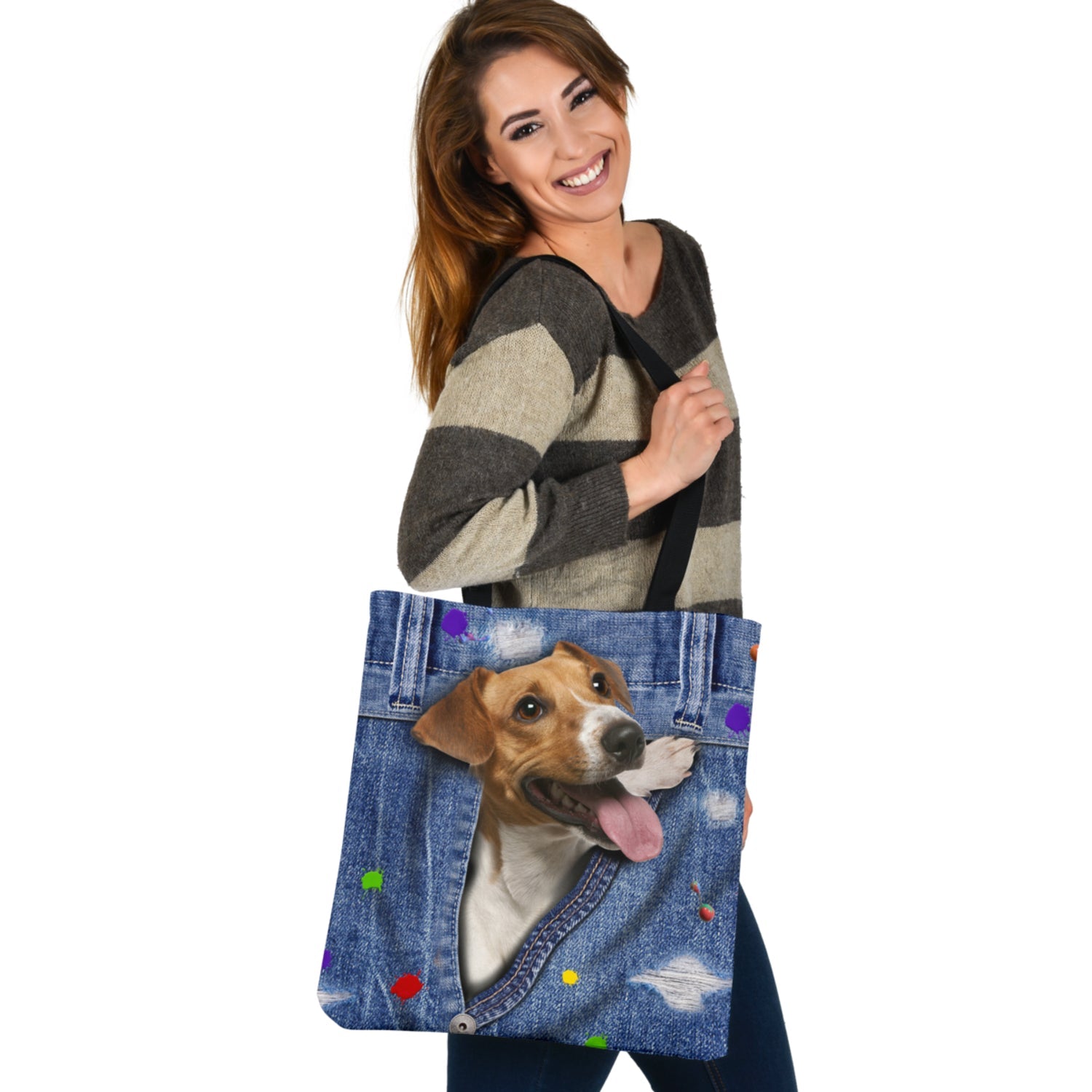 JACK RUSSELL TERRIER-The Rainbow-Cloth Tote Bag