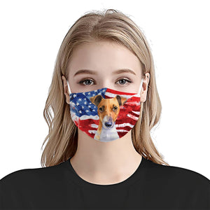 Jack Russel Terrie American Flag 2 EZ07 1504 Face Mask