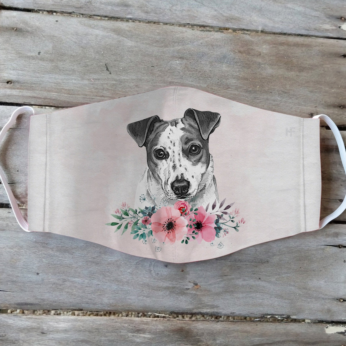 Jack Russell Terrier Dog Flower EZ01 2404 Face Mask