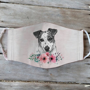 Jack Russell Terrier Dog Flower EZ01 2404 Face Mask