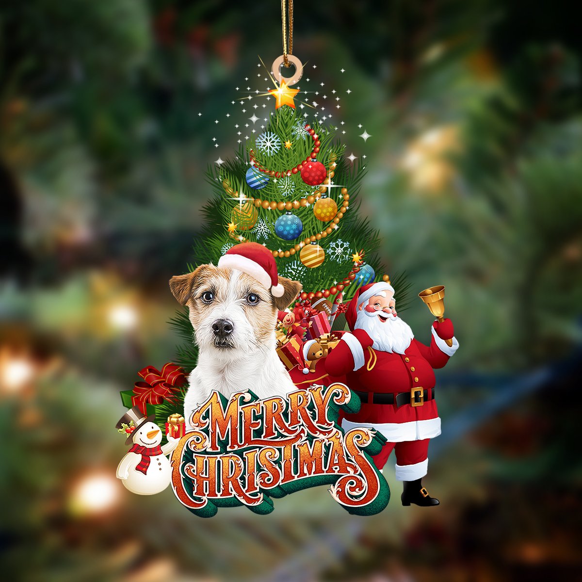 Jack Russel Terrier-Christmas Tree&Dog Hanging Ornament