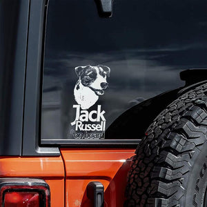 Jack Russell on Board-Car Window Sticker-Dog Sign Decal