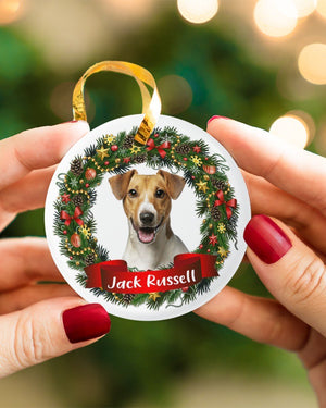 Jack Russell-Noel Circle-Two Sided Ornament