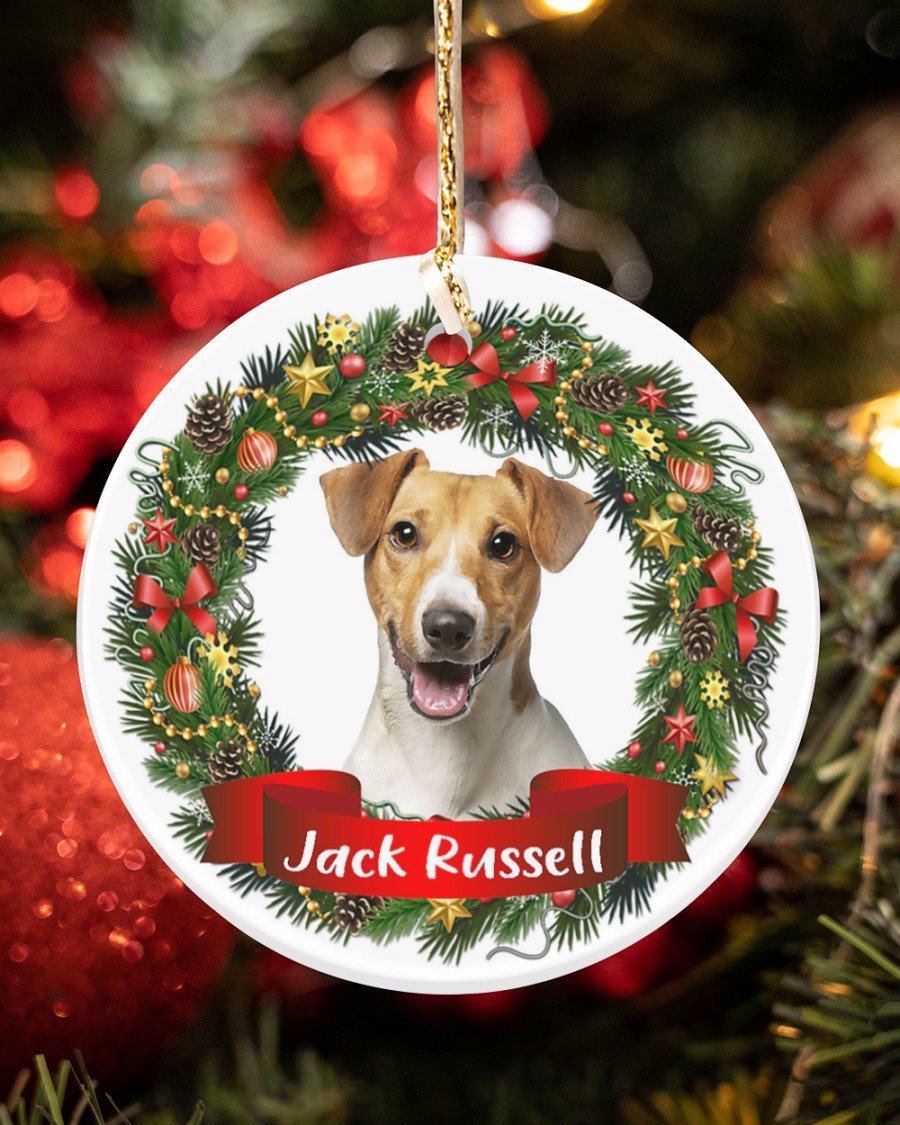 Jack Russell-Noel Circle-Two Sided Ornament