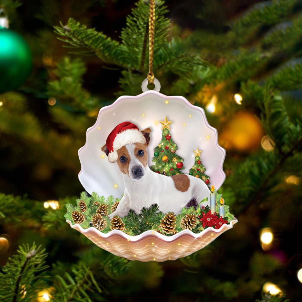 Jack Russell Lie In Seashell Xmas-Two Sided Ornament