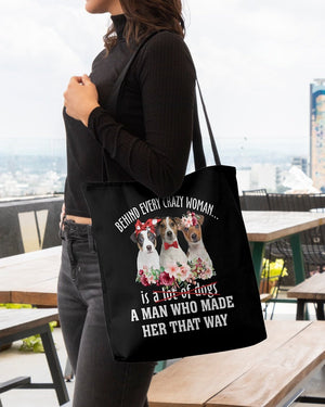 Jack Russell Terrier-Crazy Woman Cloth Tote Bag