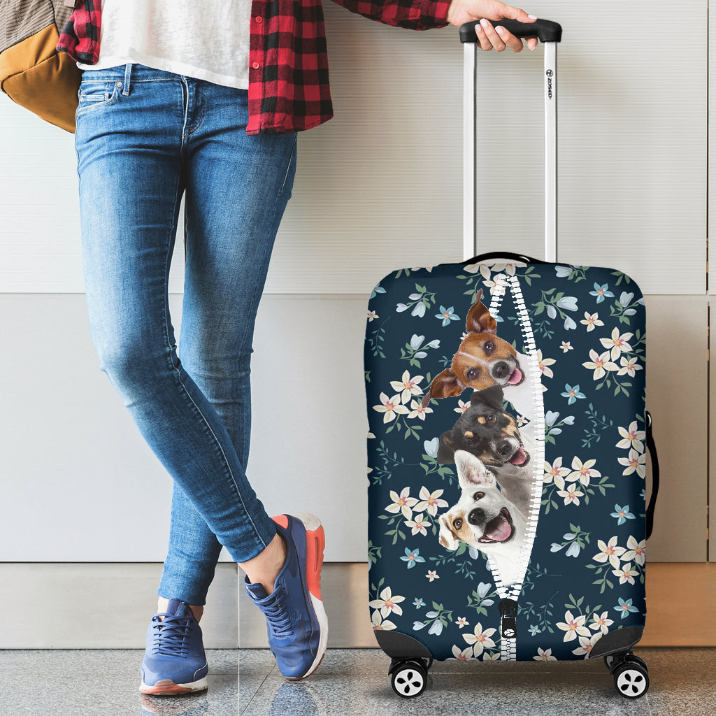 Jack Russell Terrier-Flowers-Luggage covers