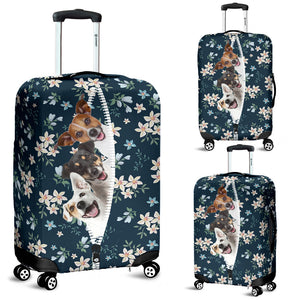 Jack Russell Terrier-Flowers-Luggage covers