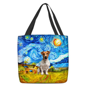 Jack Russell Terrier-Oil Painting-Cloth Tote Bag