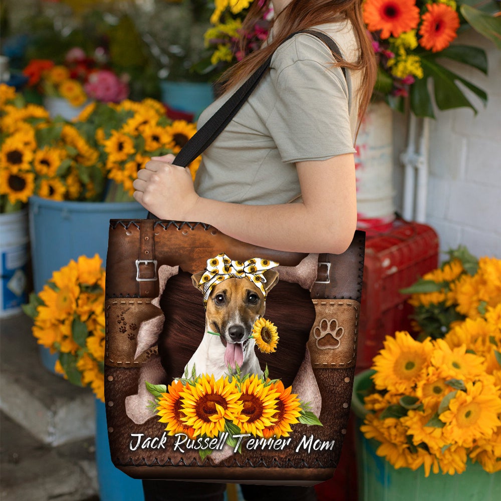 Jack Russell Terrier-Sunflower&Dog Mom Cloth Tote Bag