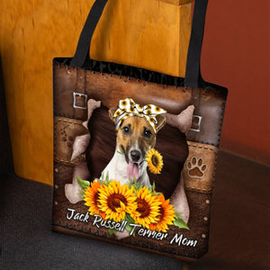 Jack Russell Terrier-Sunflower&Dog Mom Cloth Tote Bag