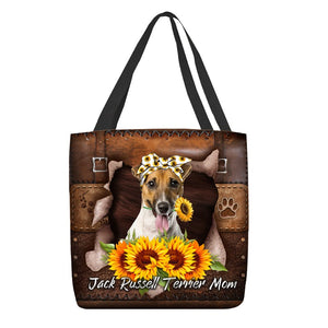 Jack Russell Terrier-Sunflower&Dog Mom Cloth Tote Bag