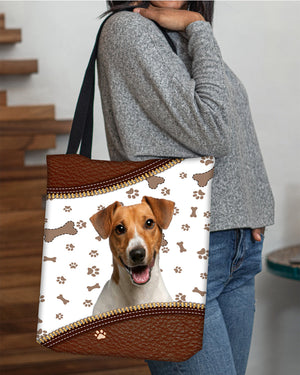 Jack Russell Terrier-Zipper Texture-Cloth Tote Bag