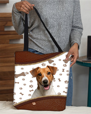 Jack Russell Terrier-Zipper Texture-Cloth Tote Bag