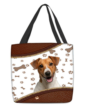 Jack Russell Terrier-Zipper Texture-Cloth Tote Bag