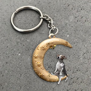 Jack Russell Terrier-Dog & Moon Flat Acrylic Keychain