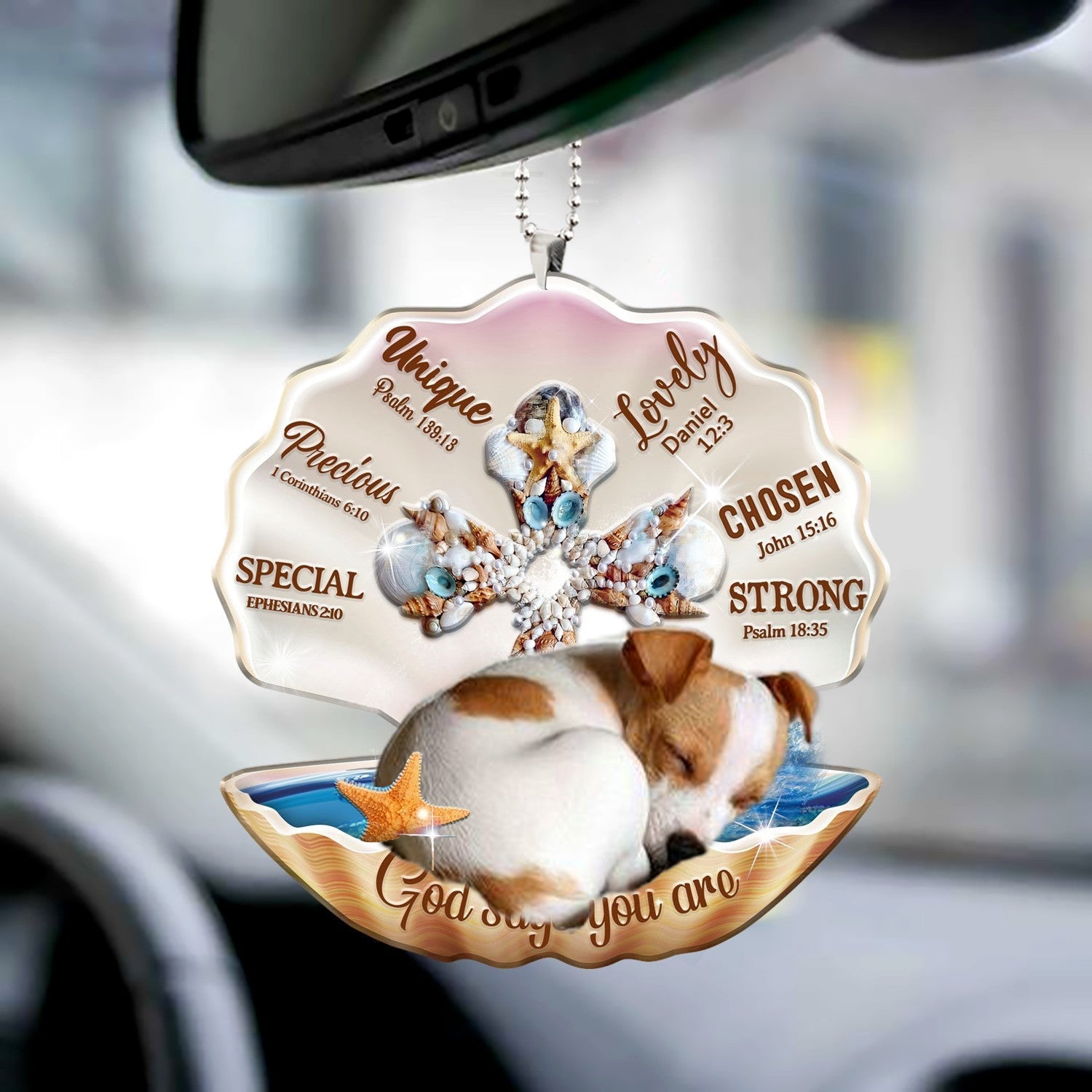 Jack Russell Terrier-You Are Cross In Seashell-Two sides ornament