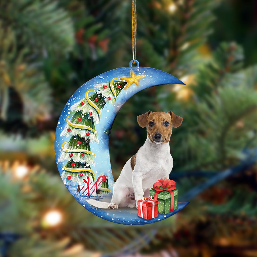 Jack Russell Terrier (8) Sit On The Blue Moon-Two Sided Ornament